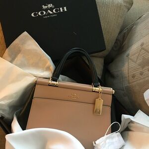 Coach Black and Beige Satchel